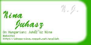nina juhasz business card